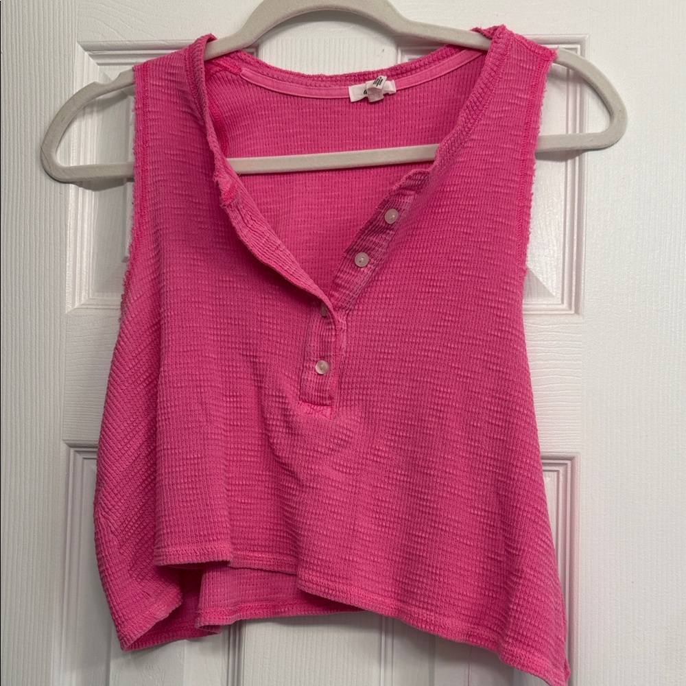 Aerie Bright Pink Sleeveless Crop Top
